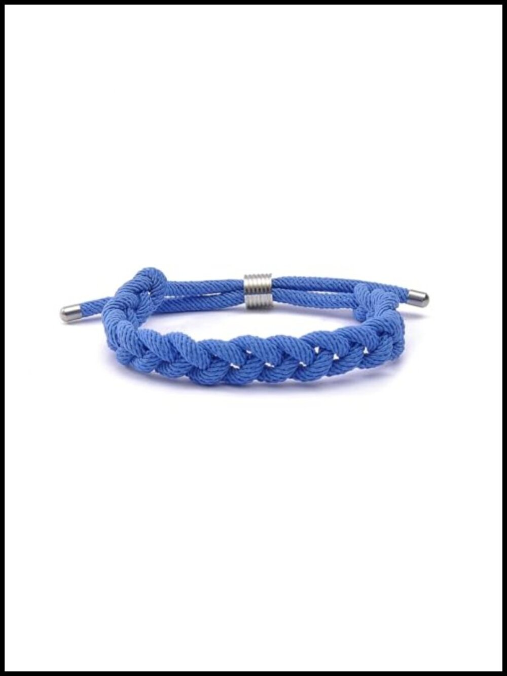 Handmade Braided Rope Bracelet with Stainless Steel Charm, Adjustable Unisex